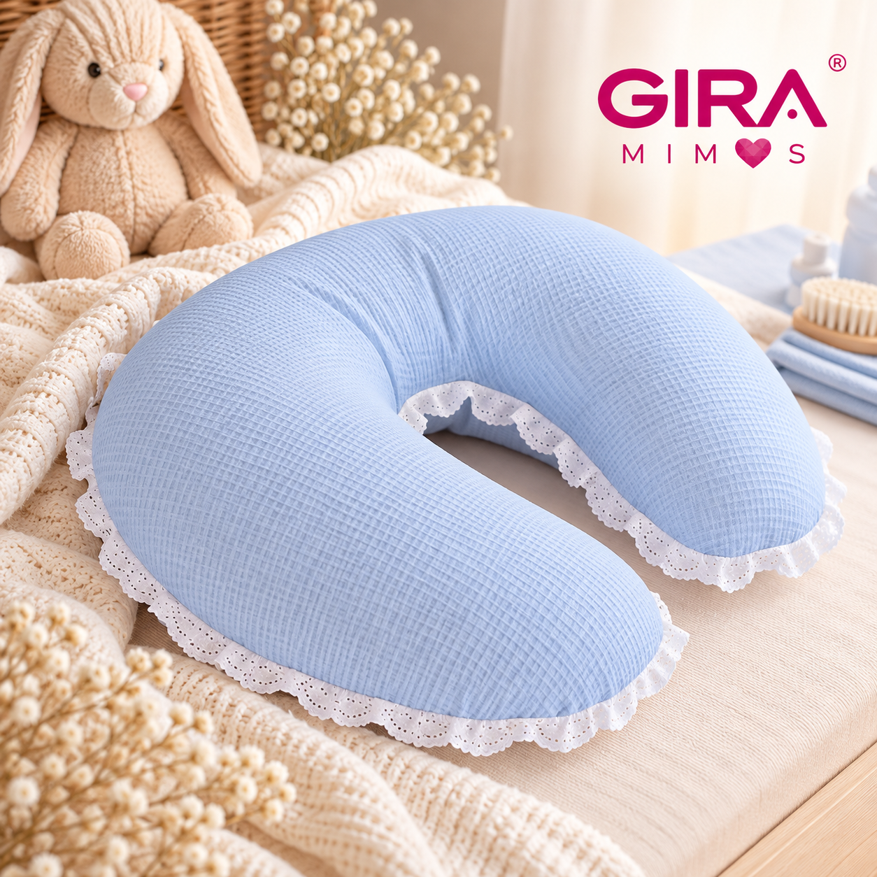 Almofada de Amamentação Waffle com Renda 🤱💕 - Image 3